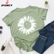 JFUNCY S-5XL Women T-shirts Female Short Sleeve Tee Tops Flower Printed Woman Casual Tshirt 2024