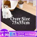 Waterproof Pet Cat Litter Mat Double Layer Pet Litter Box Mat Non-slip Sand Cat Pad Washable Bed Mat