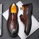 Original New Men's Business England Casual Leather Shoes Driving Shoes Breathable Comfortable Slip