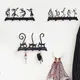 Vintage Black Metal Key Holder Cute Room Decor Wall Hanger For Hanging Coats Hats Towels Keys Wall