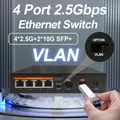 2.5G Network Ethernet Switch Unmanaged LAN Hub VLAN 4*2.5G+2*10G SFP+ Uplink Ports Fanless AI WTD
