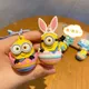 Despicable Me Minions Stuart Kevin Bob Cute Easter Eggs Toy Keychain Kawaii Periphery Backpack