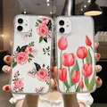 Peony Flower Airbags Case For iPhone 11 Case iPhone 11 12 13 14 Pro Max X XS XR 6 6S 7 8 Plus SE