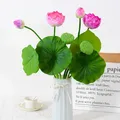 Artificial Mini Silk Lotus Water Lily Green Plants For Courtyard Backyard Garden Decoration Living