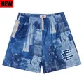 EE Basic Shorts 2023 New men's Boro Patchwork Pattern Mesh Shorts uomo pantaloncini Casual Fitness