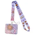 CB1357 Triple Moon Vintage Sun and Moon Lanyard with Card Cover Holder Neck Strap Cell Phone Rope