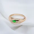 Kinel New Emerald Oval Cut Natural Zircon Ring for Women 585 Rose Gold Color Fashion High Quality