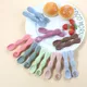 2PCS Cute Baby Learning Spoons Utensils Set Food Grade Silicone Sticky Spoon Children Cutlery