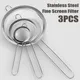 3PCS Stainless Steel Wire Fine Mesh Sieve Oil Strainer Flour Colander Sifter Baking Tool Filtering