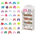 Shoe Rack Combination Set Barbies Clothes Accessories Doll Shoes Kids Doll Toy Accessories Barbies