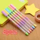 3 Packs of Cute Kawaii Color DIY Ballpoint Pen Color Chalk Drawing Rainbow Gel Pen Graffiti Pen