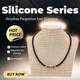 Anion Silicone Titanium Steel Pendant Necklace Anti-Radiation Anti-fatigue Slimming Sport Necklace