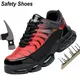 Men Boots Steel Toe Cap Work Safety Shoes Air Cushion Puncture-Proof Work Boots Non Slip Sneakers