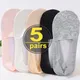 5pairs Lace Flower Short Socks Women Summer Silicone Non-slip Ankle Socks Invisible Slipper Cotton