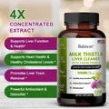 Natural Milk Thistle Extract Liver Capsules - Detox Cleansing Supplement