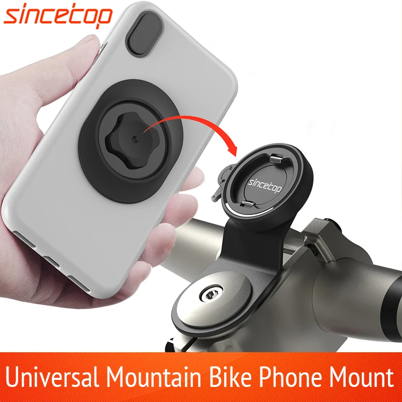 Supporto per telefono con attacco manubrio per bici, supporto per telefono per bicicletta da montagna, manubrio universale in alluminio per telefono cellulare Ciclismo MTB Attacco/stacco rapido