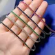 New Trend 100% 925 Real Silver 2mm Emerald Sapphire Gemstone Tennis Chain Bracelets Lab Diamond