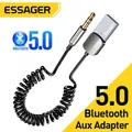 Adattatore Aux Bluetooth Essager Dongle USB a Jack da 3.5mm Car Audio Aux Bluetooth 5.0 Kit vivavoce