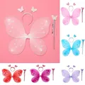 Kids Butterfly Headband Wings 1 Pc Girls Summer Photography Children Yellow Green Purple Pink Fairy