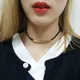 Arc Round Tube Black Velvet Choker Necklace Layer Chockers Vintage Gothic Jewelry Goth Necklace for