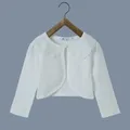 Girls Outerwear Children Cardigan Sweater 100% Cotton White Girls Coat For 1 2 3 4 6 8 10 12 Years