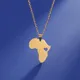 My Shape African Heart Pendants Necklaces for Women Men South Africa Map Necklace Choker Chain