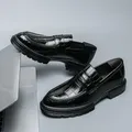 Mocassini neri per uomo scarpe formali da uomo modello pietra marrone Business fatti a mano in pelle