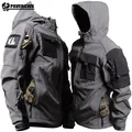 Tactical Hooded Jackets Men Military Soft Shell Waterproof Windproof Mens Coat Outdoor Hiking Safari