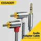 Essager 90° RCA Cable Jack 3.5 to RCA Audio Cable 3.5mm Jack to 2RCA Male Splitter Aux Cord For TV