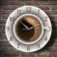 Wall Clock Style Fashion Simple Silent Coffee Cup Background for Home Decor Pure White Type Wall