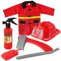 Children's Firefighter Toy Set Fire Hat Clothes Set Accessories Cosplay Stage Performance Costume