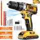 21V Cordless Drill Set 23 Pieces Drill with 3/8" Keyless Chuck 25 3 Clutch Drill with Work Light