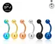 1PCS 14G Navel Ring Navel G23 Titanium Piercing Base Body Piercing Jewelry 8mm Bar Couples Style