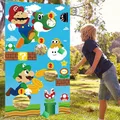 Mario Bros Bean Bag Toss Game-Throwing Carnival Game Banner Super Mario Party Supplies Decorations