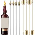 12Pcs Wine Bottle Torch Kit Garden DIY Wine Bottle Torch Décor with 4 Torch Wicks 4 Brass Torch Wick