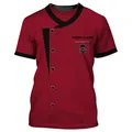 Unisex Chef Jacket Men Women Chef T-Shirt Short Sleeve Shirt with 3D Print Chef's Jacket Uniform