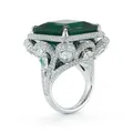 Vintage Lab Emerald Diamond Ring 14K White Gold Party Wedding Band Rings for Women Men Engagement