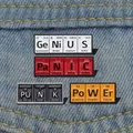 Chemical Element Enamel Pins Custom PO W ER GE NI U S Punk