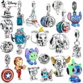 New Disney Dumbo Stitch Alice Vinnie Mickey Charm Pendant Charms Dangle Fit Pandora Charms Silver