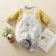 Baby Spring and Autumn Cartoon Embroidered Dinosaur Strap Long Sleeve Pants Cotton Baby Boys and