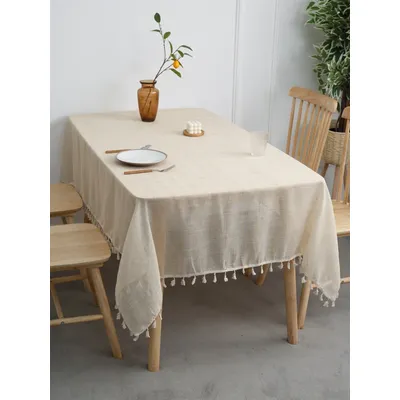 Linen Table Cloth for Rectangle Tables, Washable French Table Cloths for Party, Indoor, Outdoor Kitchen Dining Table