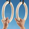 hot 28/32mm Indoor Wooden Exercise Fitness Gymnastic Rings Sports Training Tool