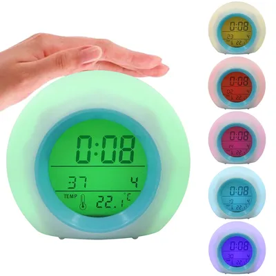 Kids Alarm Clock LED Digital Clock 12/24H No Battery Bedside Time Alarm Clock Gift Children Bedroom