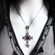 Large Baroque Christian Cross Necklace Silver Color with Crystals Gothic Crucifix and Easter