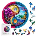 Starry Night God Tree Wooden Jigsaw Puzzle Alien Puzzle Adult Decompression Circular Puzzle Unique