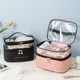 Double layer PU cosmetic bag large capacity portable storage bag waterproof travel toiletry bag