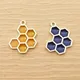 10pcs Enamel Honeycomb Charm for Jewelry Making Honey Bee Earring Pendant Necklace Bracelet