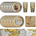 Pirates Movie Theme Birthday Decorations Party Disposable Tableware Paper Napkins Cups Plates