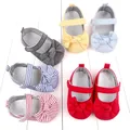 Baby Girl Shoes Mary Jane Soft Cotton Cute Bowknot Baby Infant Shoes Girls 0-6-12 Months