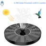 1.5W Solar Fountain Pump with 6 nozzles Solar Bird Bath Fountain Water Pump Floating Fountains